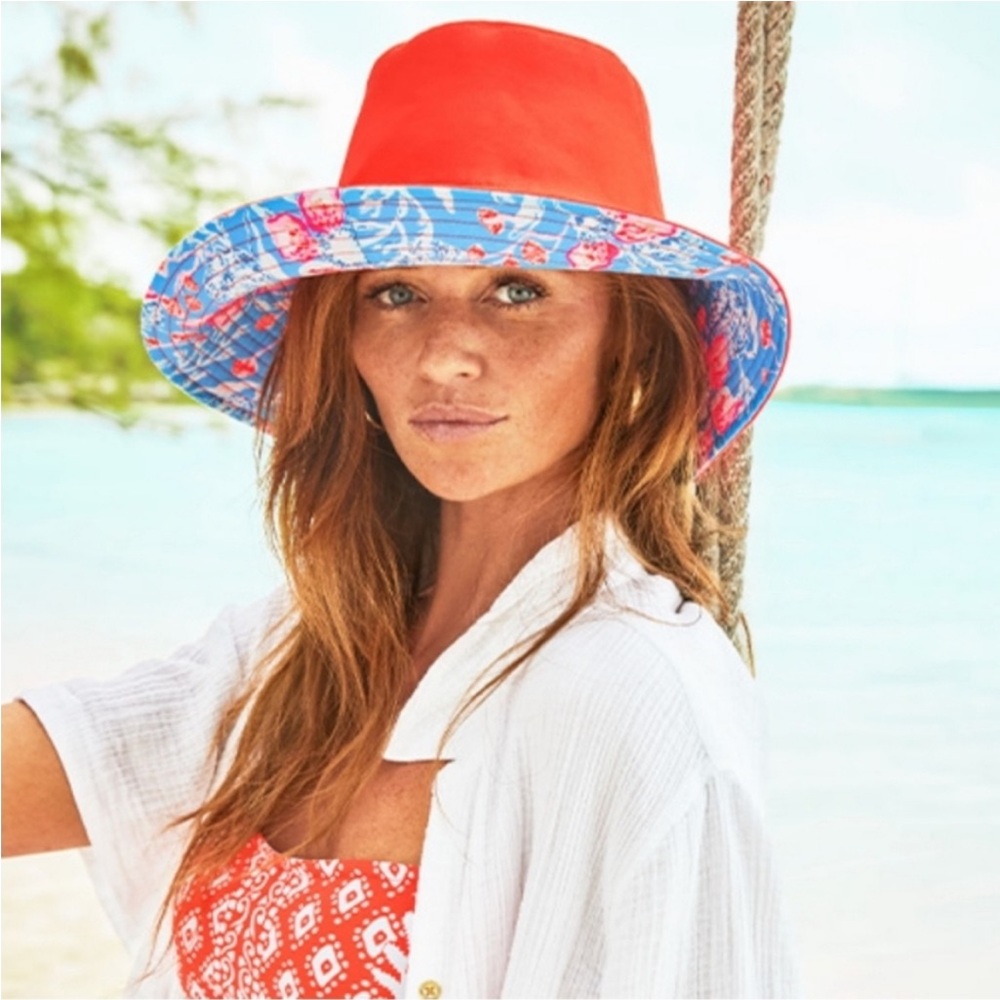Lilly Pulitzer. Reversible canvas sun hat. Multi Bahamian Rapsody. - Picture 3 of 8